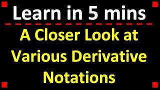 Derivative Notation Lagrange Leibniz Euler and Newton [upl. by Mercier]