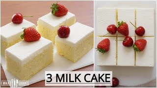 Tres Leches Cake Recipe  Pastel de Tres Leches 3 Milk Cake [upl. by Atnaloj]