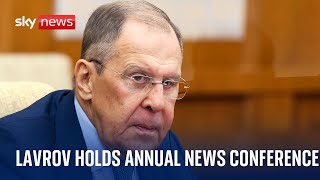 Russian Foreign Minister Sergei Lavrov holds annual news conference [upl. by Arval552]