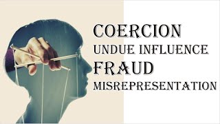 Coercion Undue Influence Fraud Misrepresentation  Indian Contract Act 1872  Law Guru [upl. by Delora]