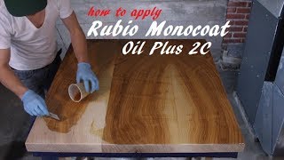 How to apply Rubio Monocoat Oil Plus 2C Pure to Ash Coffee Table [upl. by Ardnikal819]