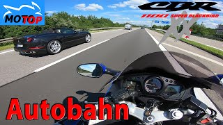 Honda CBR1100XX and FERRARI on German Autobahn [upl. by Neron585]