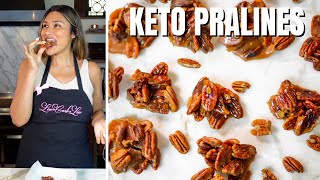 Keto Pecan Pralines Easy Keto Pralines Recipe See’s Candies Dupe [upl. by Yecaw687]