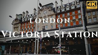 London Victoria Station Walk Through England 4K [upl. by Esiouqrut]