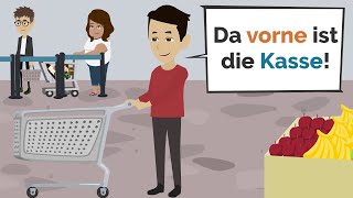 Deutsch lernen  Wortschatz Einkaufen amp Alltag  wichtige Verben [upl. by Woodie]