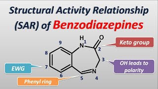 Structural Activity RelationshipsSAR of Benzodiazepines  Lorazepam clonazepam [upl. by Inacana]