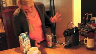 Nespresso Aeroccino Plus Frother Review Frothing Almond Milk [upl. by Erdei]